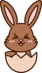 Obraz premium cute cartoon bunny in easter egg
