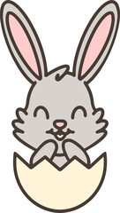 cute cartoon bunny in easter egg