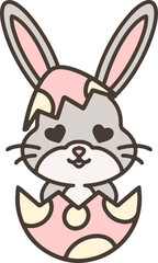 cute cartoon bunny in easter egg