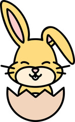 cute cartoon bunny in easter egg