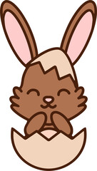 cute bunny in easter egg