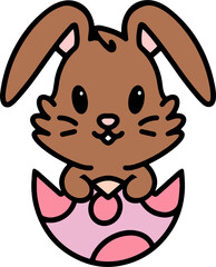 cute bunny in easter egg