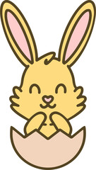 cute bunny in easter egg