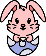cute bunny in easter egg
