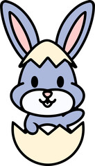 cute bunny in easter egg