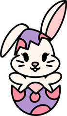 cute bunny in easter egg