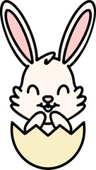 cute bunny in easter egg