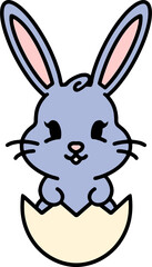 cute bunny in easter egg