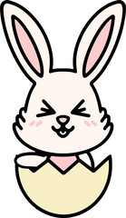 cute bunny in easter egg