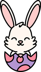 cute bunny in easter egg