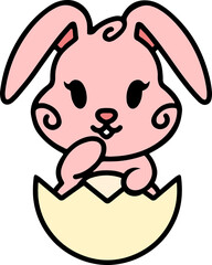 cute bunny in easter egg