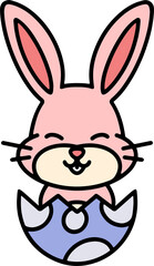 cute bunny in easter egg