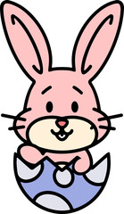 cute bunny in easter egg