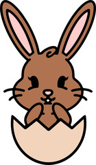 cute bunny in easter egg