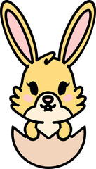 cute bunny in easter egg