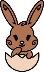 cute bunny in easter egg