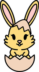 cute bunny in easter egg