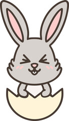 cute bunny in easter egg