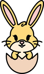 cute bunny in easter egg