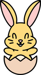 cute bunny in easter egg