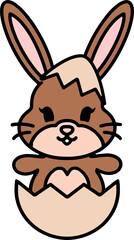 cute bunny in easter egg