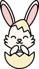 cute bunny in easter egg