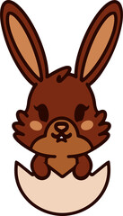 cute easter bunny cartoon with easter egg