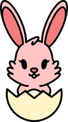 Fototapeta premium cute easter bunny cartoon with easter egg