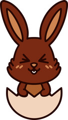 Obraz premium cute easter bunny cartoon with easter egg