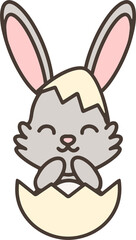 cute easter bunny cartoon with easter egg