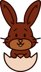 cute easter bunny cartoon with easter egg