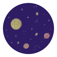 Outer Space Planets Galaxy Icon