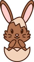 Obraz premium easter bunny cartoon with egg