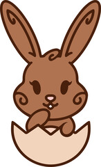 easter bunny cartoon with egg