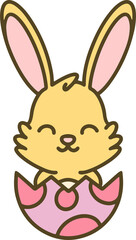 easter bunny cartoon with egg