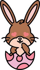easter bunny cartoon with egg