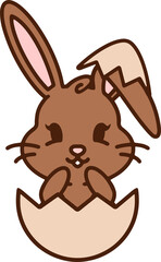 easter bunny cartoon with egg