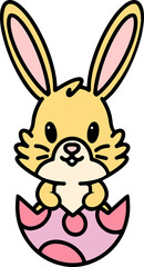 Obraz premium easter bunny cartoon with egg