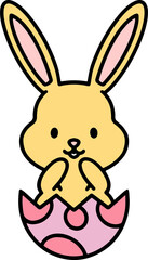 Fototapeta premium easter bunny cartoon with egg