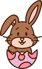 easter bunny cartoon with egg