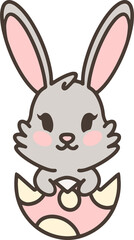 easter bunny cartoon with egg