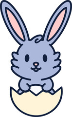 Fototapeta premium easter bunny cartoon with egg