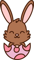 easter bunny cartoon with egg