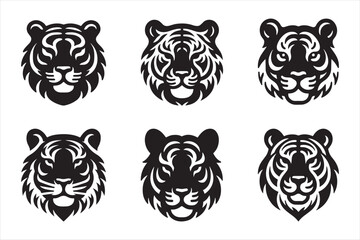 Silhouette Vector design of a Tiger Icon 