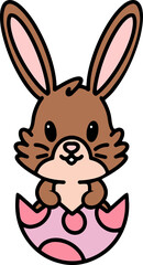 easter bunny cartoon with egg