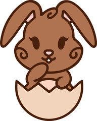 easter bunny cartoon with egg