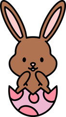 easter bunny cartoon with egg