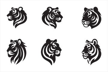 Silhouette Vector design of a Tiger Icon 