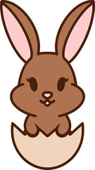 easter bunny cartoon with egg