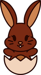 easter bunny cartoon with egg